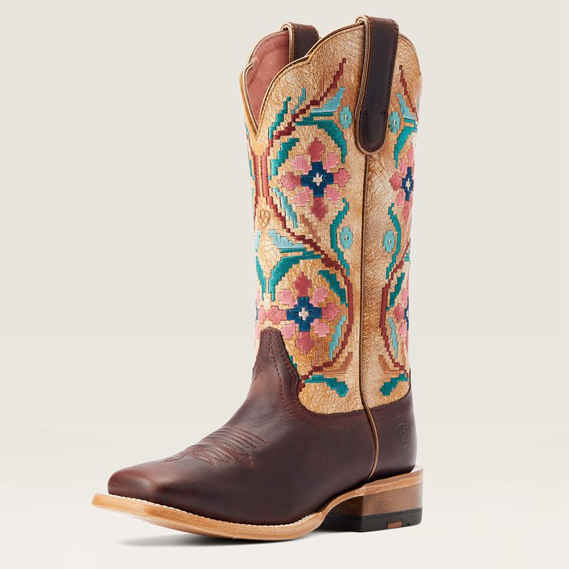 Ariat Frontier Daniella Western Boot Brazen Tan Femme | QSU-85059053