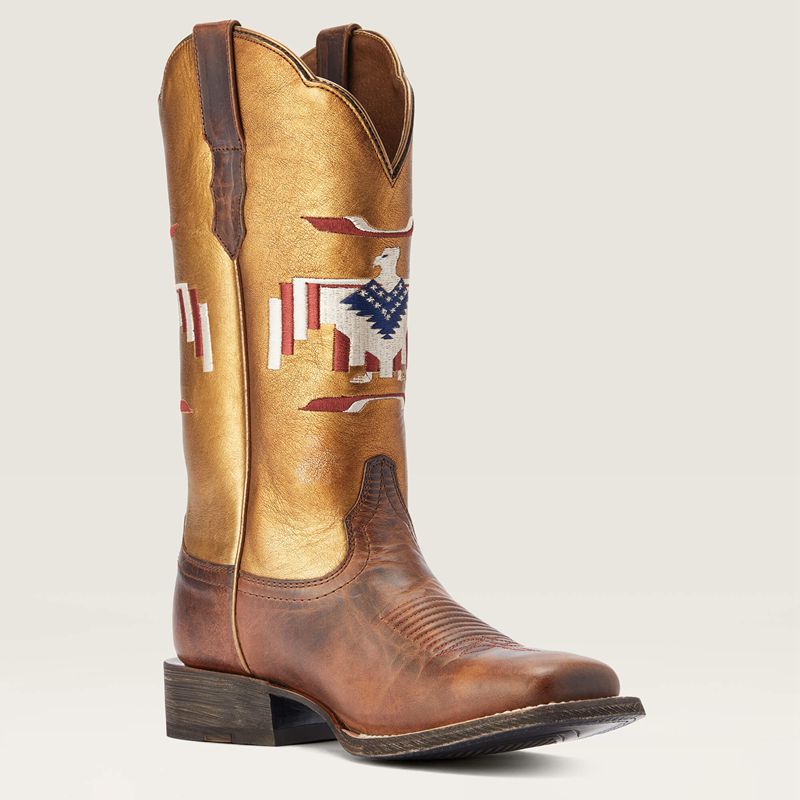 Ariat Frontier Thunderbird Chimayo Western Boot Fiery Tan Femme | FZP-64153747