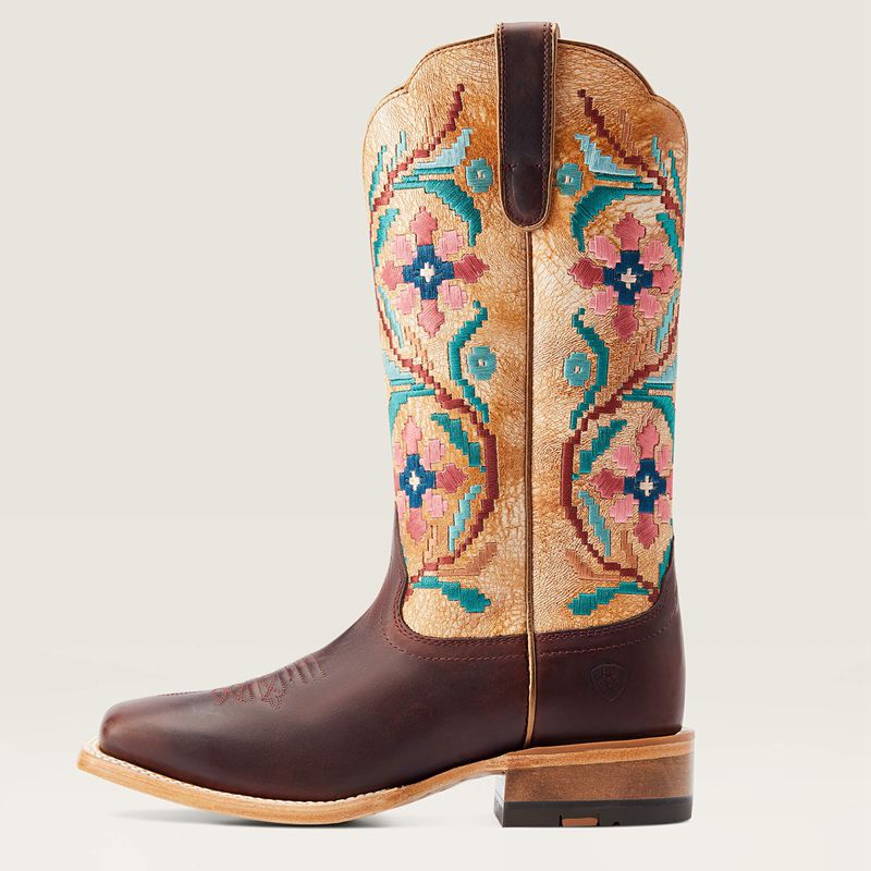 Ariat Frontier Daniella Western Boot Brazen Tan Femme | QSU-85059053