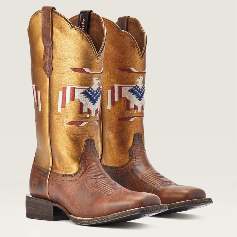 Ariat Frontier Thunderbird Chimayo Western Boot Fiery Tan Femme | FZP-64153747