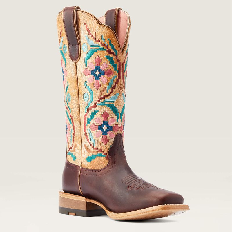 Ariat Frontier Daniella Western Boot Brazen Tan Femme | QSU-85059053