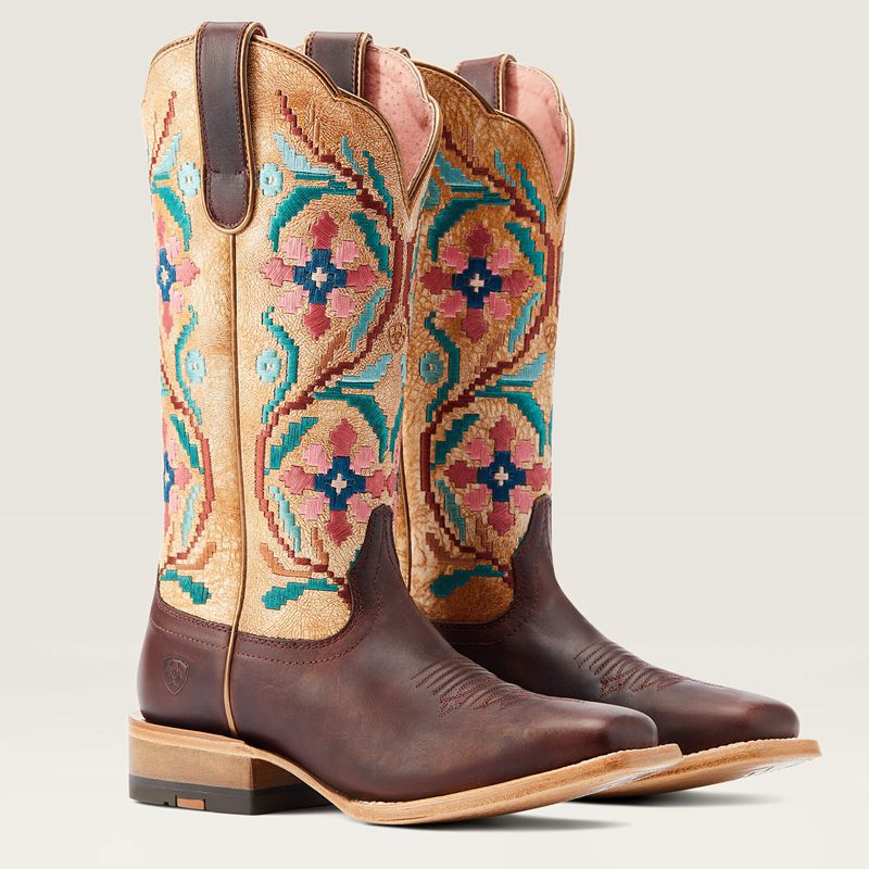 Ariat Frontier Daniella Western Boot Brazen Tan Femme | QSU-85059053