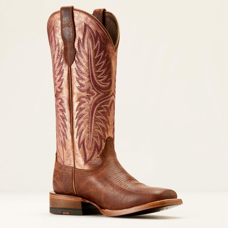 Ariat Frontier Calamity Jane Western Boot Bite The Dust Brown/Desert Sunrise Femme | UOF-77526315