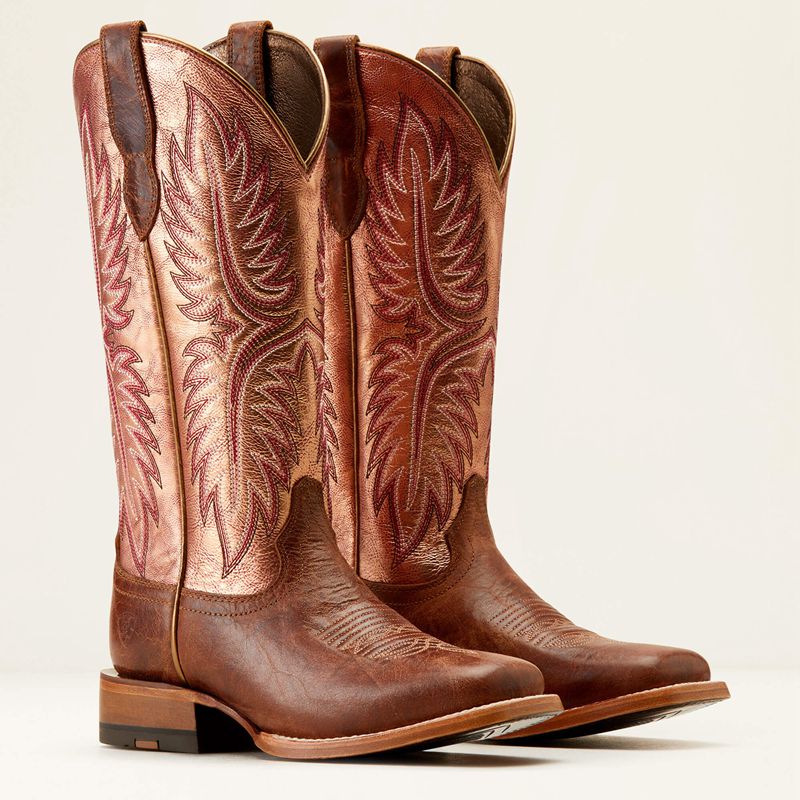 Ariat Frontier Calamity Jane Western Boot Bite The Dust Brown/Desert Sunrise Femme | UOF-77526315