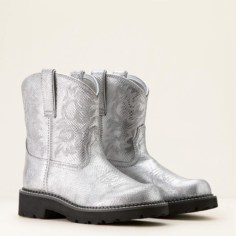 Ariat Fatbaby Western Boot Gunmetal Lizard Emboss Femme | BWJ-60229657