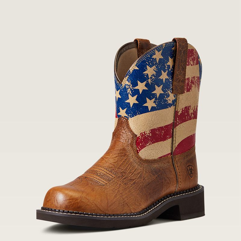 Ariat Fatbaby Heritage Patriot Western Boot Crackled Tumeric Femme | XAH-71287679