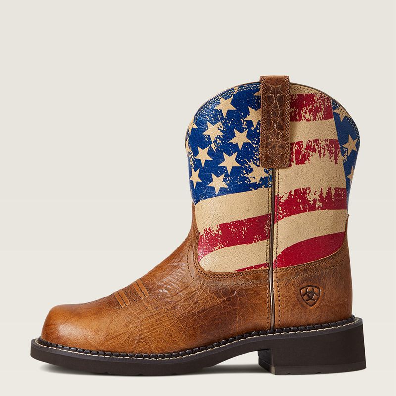 Ariat Fatbaby Heritage Patriot Western Boot Crackled Tumeric Femme | XAH-71287679