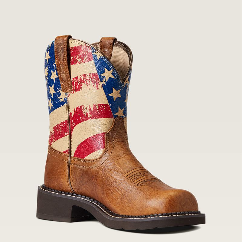 Ariat Fatbaby Heritage Patriot Western Boot Crackled Tumeric Femme | XAH-71287679