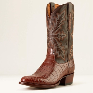 Ariat Bench Made James Western Boot Whiskey Nile Croc/Rustic Tobacco Homme | IHA-24242010