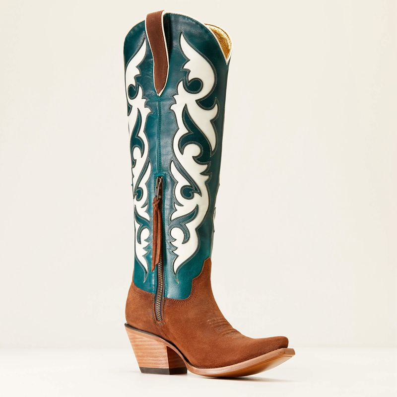 Ariat Elvira Stretchfit Western Boot Turquoise Femme | JCV-03362903