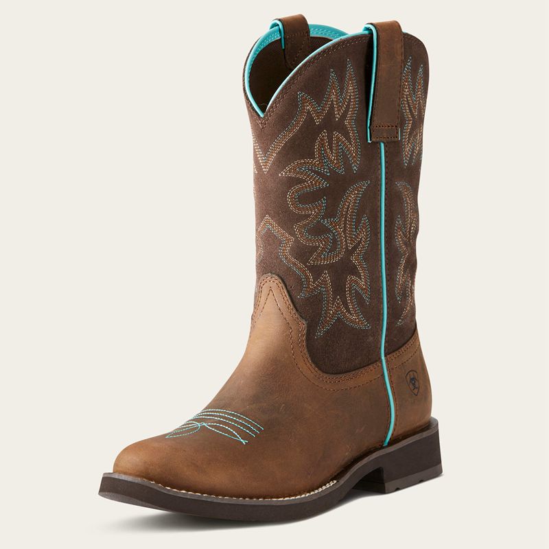 Ariat Delilah Round Toe Western Boot Marron Femme | BNL-81805792