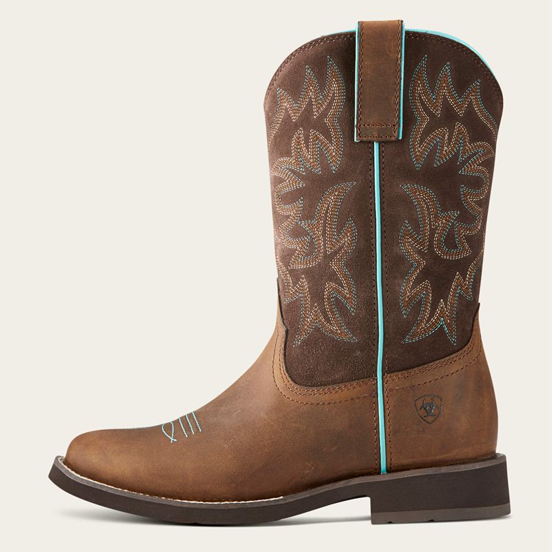 Ariat Delilah Round Toe Western Boot Marron Femme | BNL-81805792