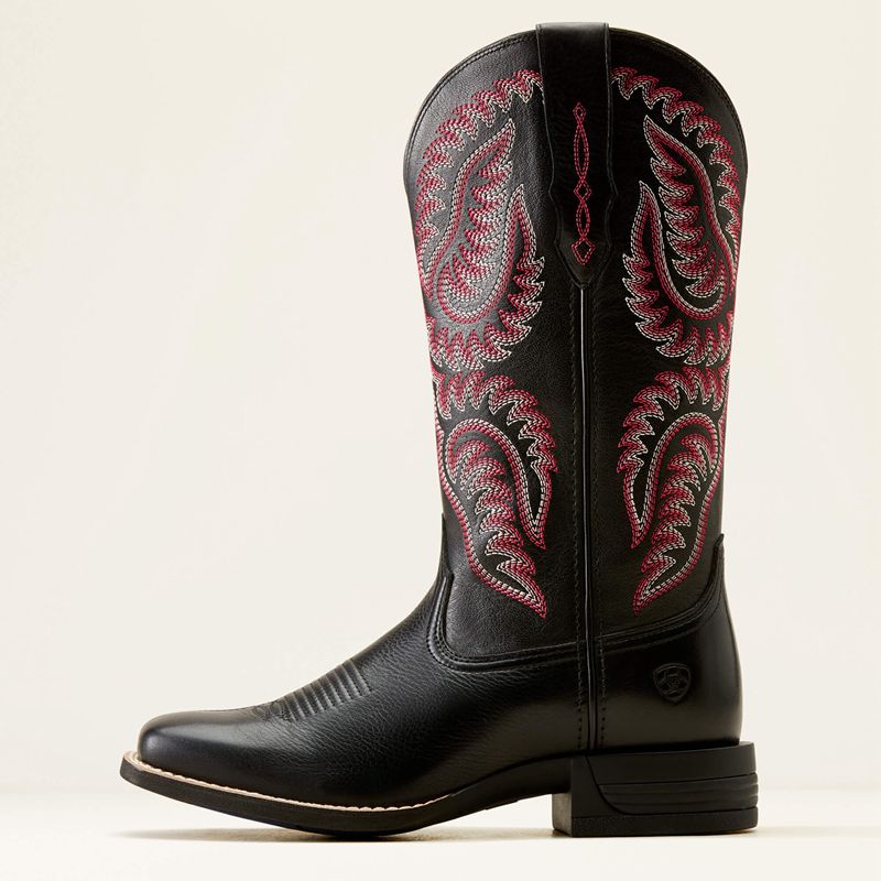 Ariat Cattle Caite Stretchfit Western Boot Noir Femme | TZJ-09504175