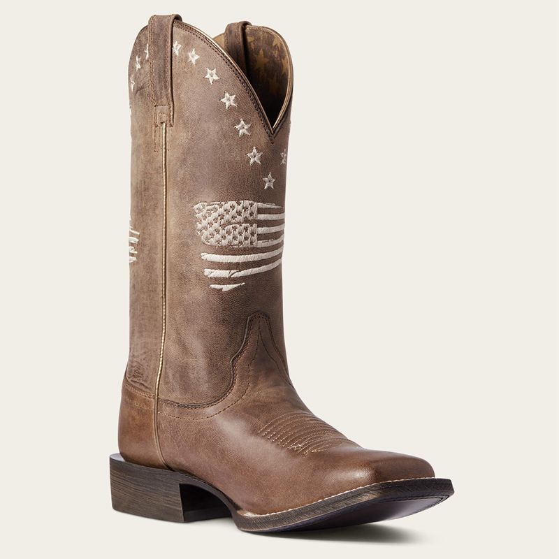 Ariat Circuit Patriot Western Boot Weathered Tan Femme | AAE-62285713