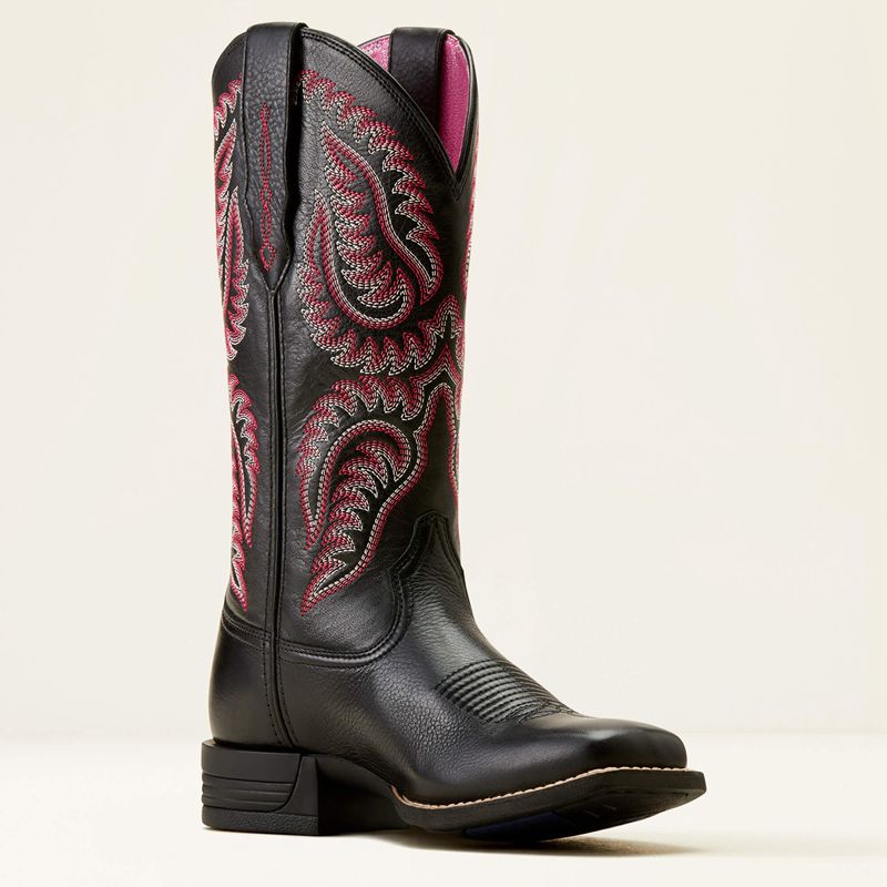 Ariat Cattle Caite Stretchfit Western Boot Noir Femme | TZJ-09504175