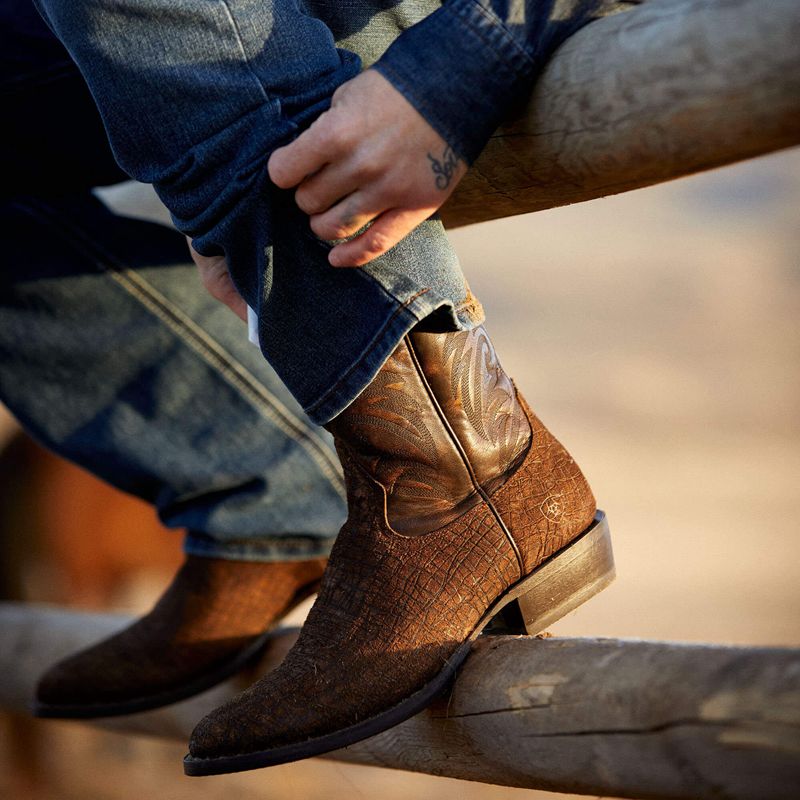 Ariat Bankroll Western Boot Hippo Tan Suede Homme | HRW-17664563