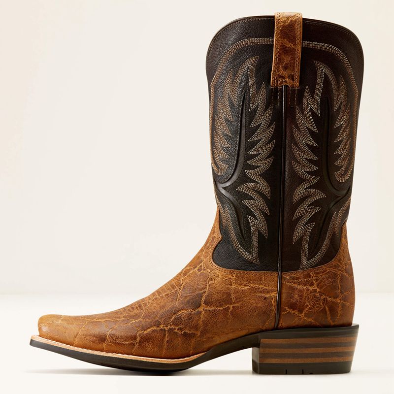 Ariat Stadtler Cowboy Boot Smoked Tan/Aging Barrel Homme | YXZ-32249127