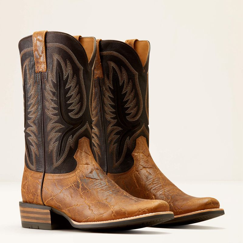 Ariat Stadtler Cowboy Boot Smoked Tan/Aging Barrel Homme | YXZ-32249127