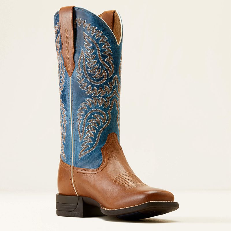 Ariat Cattle Caite Stretchfit Western Boot Bleu Femme | EZN-06837898