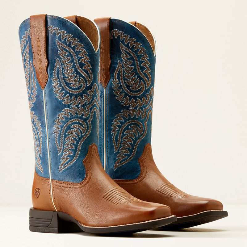 Ariat Cattle Caite Stretchfit Western Boot Bleu Femme | EZN-06837898