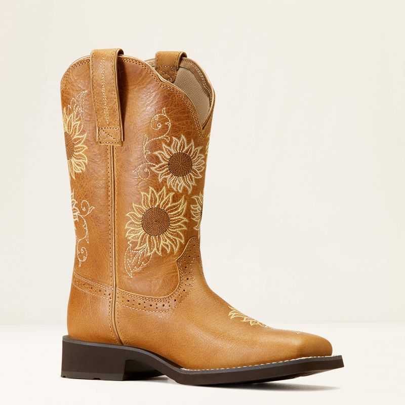 Ariat Blossom Western Boot Sanded Tan Femme | YSZ-93340970