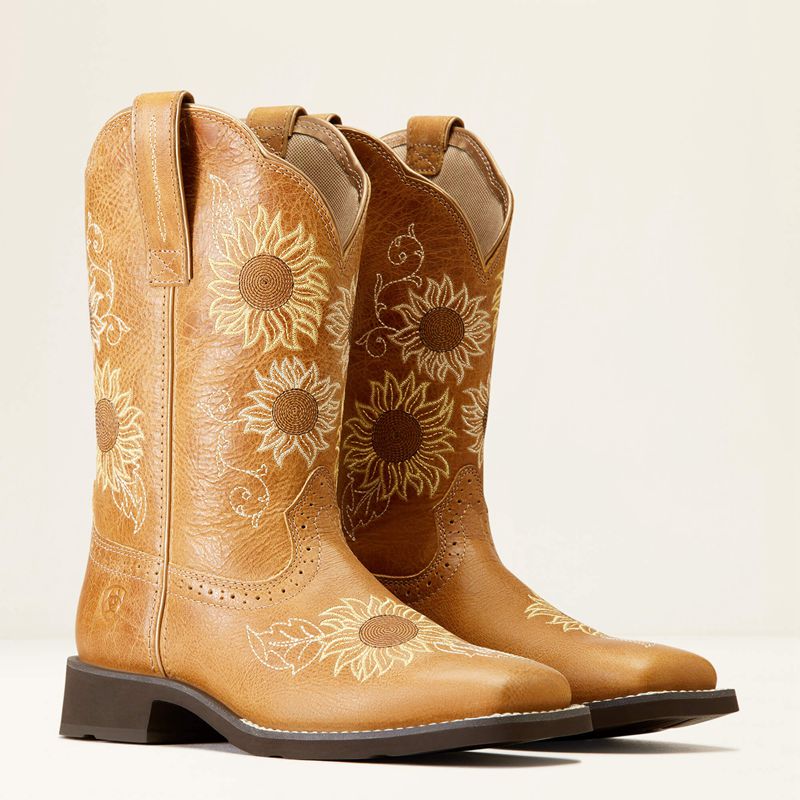 Ariat Blossom Western Boot Sanded Tan Femme | YSZ-93340970