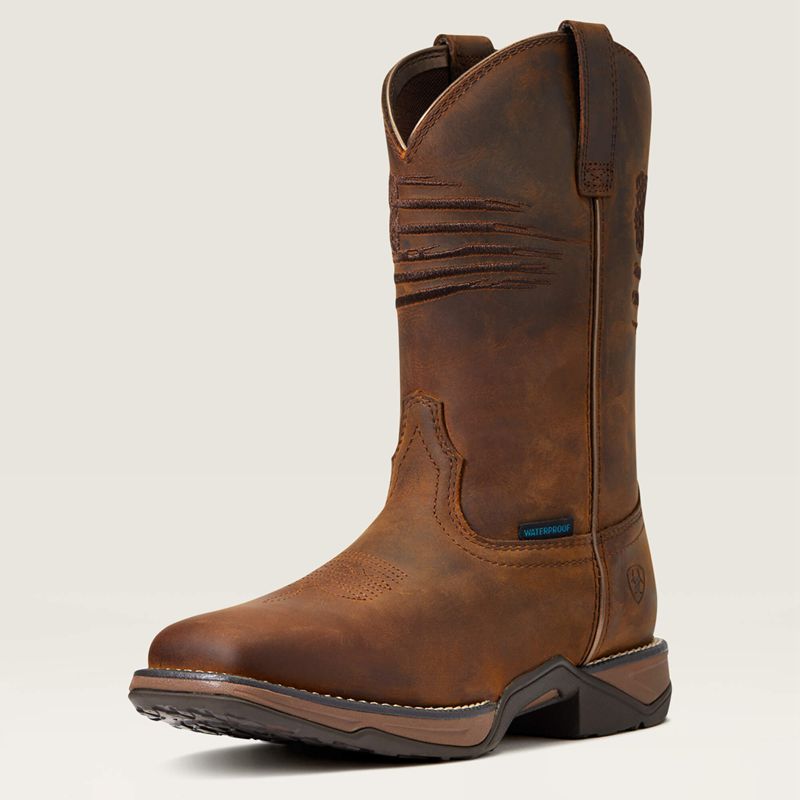 Ariat Anthem Patriot Waterproof Western Boot Marron Femme | XYE-65405359