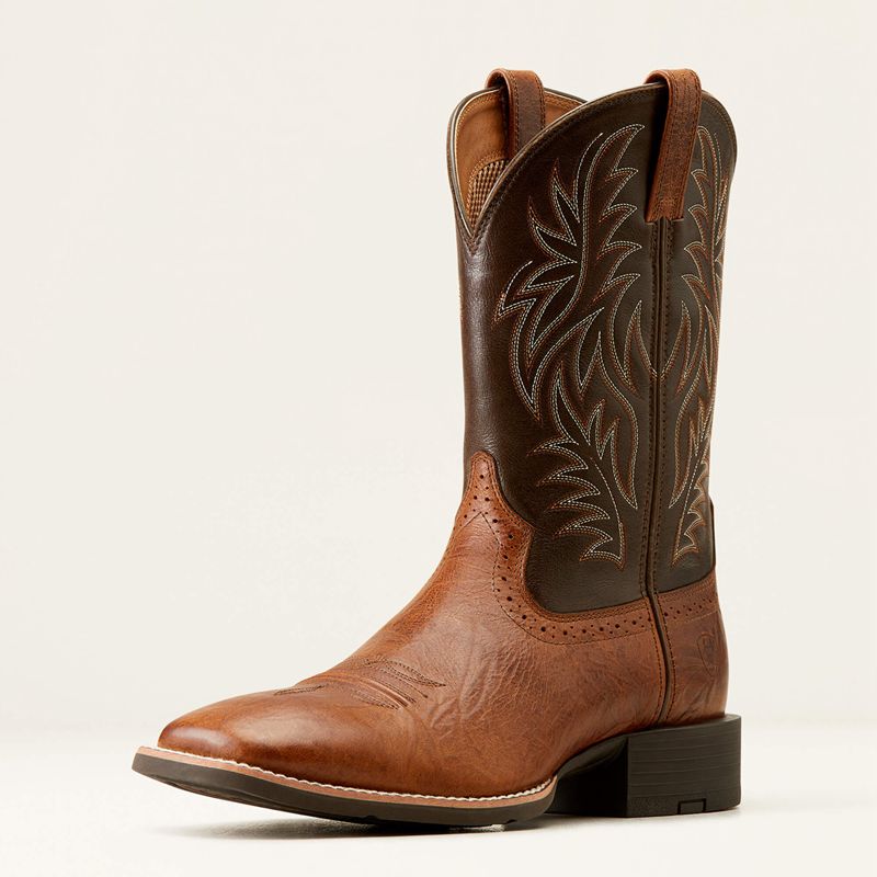 Ariat Sport Wide Square Toe Cowboy Boot Marron Homme | WFJ-89609077