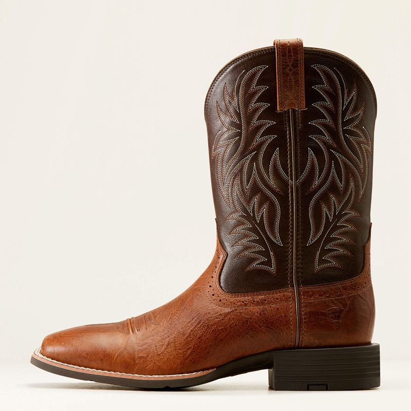 Ariat Sport Wide Square Toe Cowboy Boot Marron Homme | WFJ-89609077