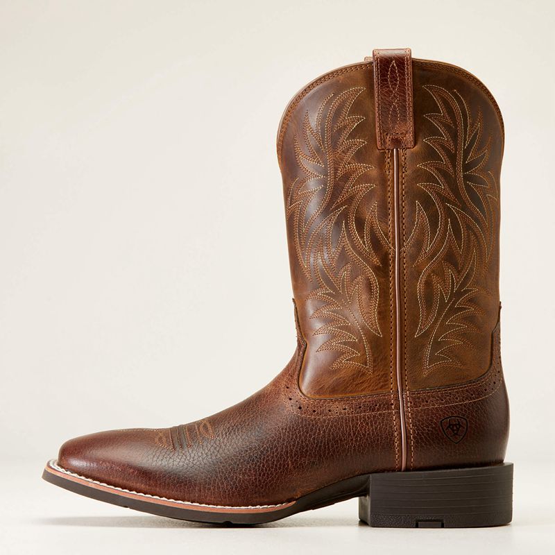 Ariat Sport Wide Square Toe Cowboy Boot Marron Homme | EYR-04369125