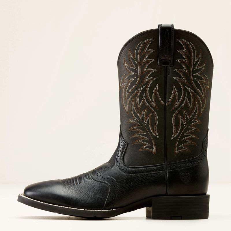 Ariat Sport Wide Square Toe Cowboy Boot Noir Homme | QZD-42761097