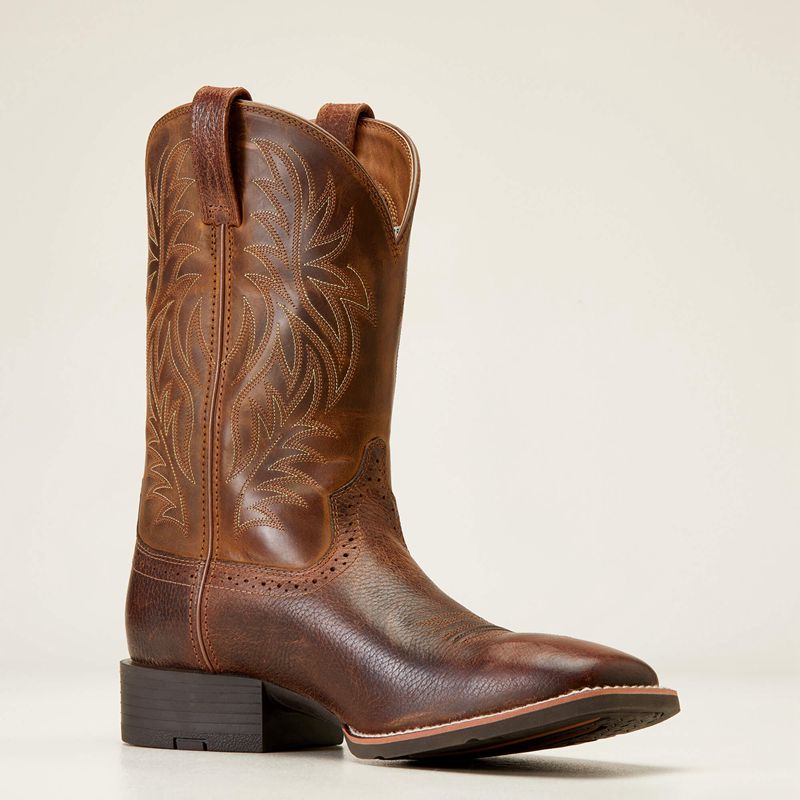 Ariat Sport Wide Square Toe Cowboy Boot Marron Homme | EYR-04369125