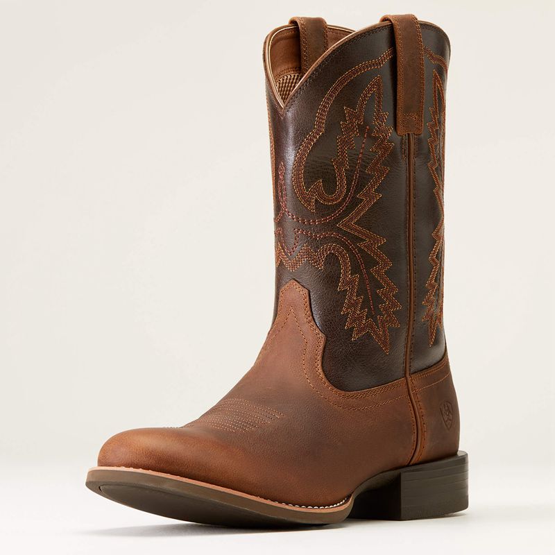 Ariat Sport Stratten Cowboy Boot Sorrel Crunch Homme | RSO-76815956