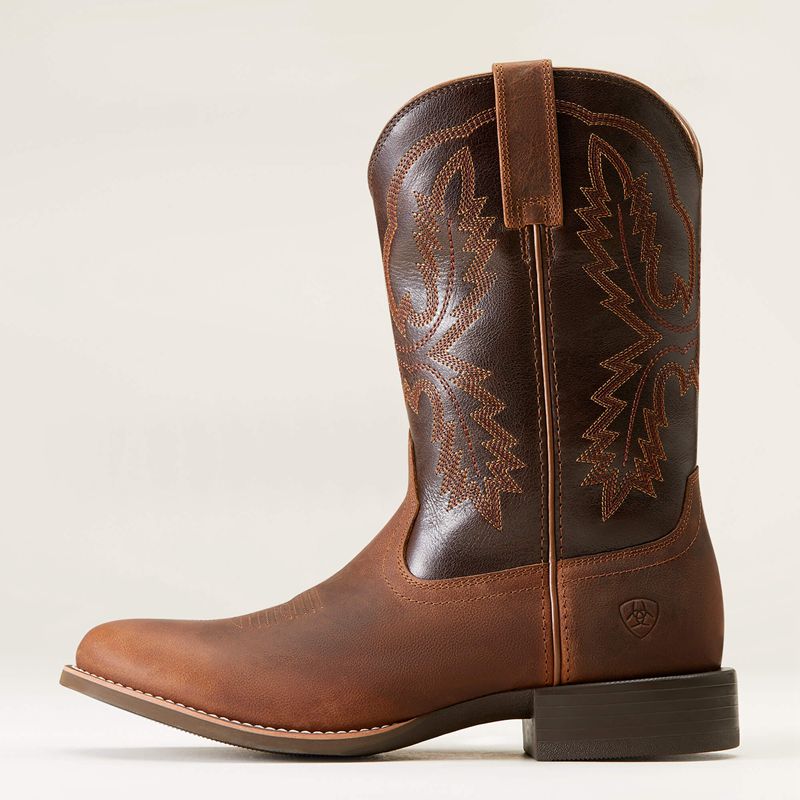 Ariat Sport Stratten Cowboy Boot Sorrel Crunch Homme | RSO-76815956