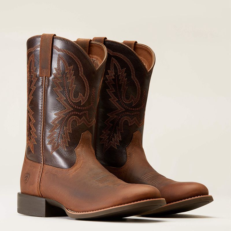 Ariat Sport Stratten Cowboy Boot Sorrel Crunch Homme | RSO-76815956