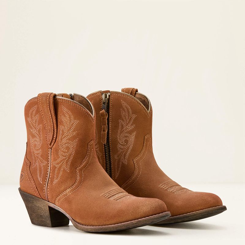 Ariat Harlan Western Boot Walnut Suede Femme | RBY-04038203