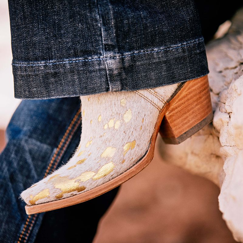 Ariat Dixon Haircalf Western Boot Blanche Femme | JXM-15608097