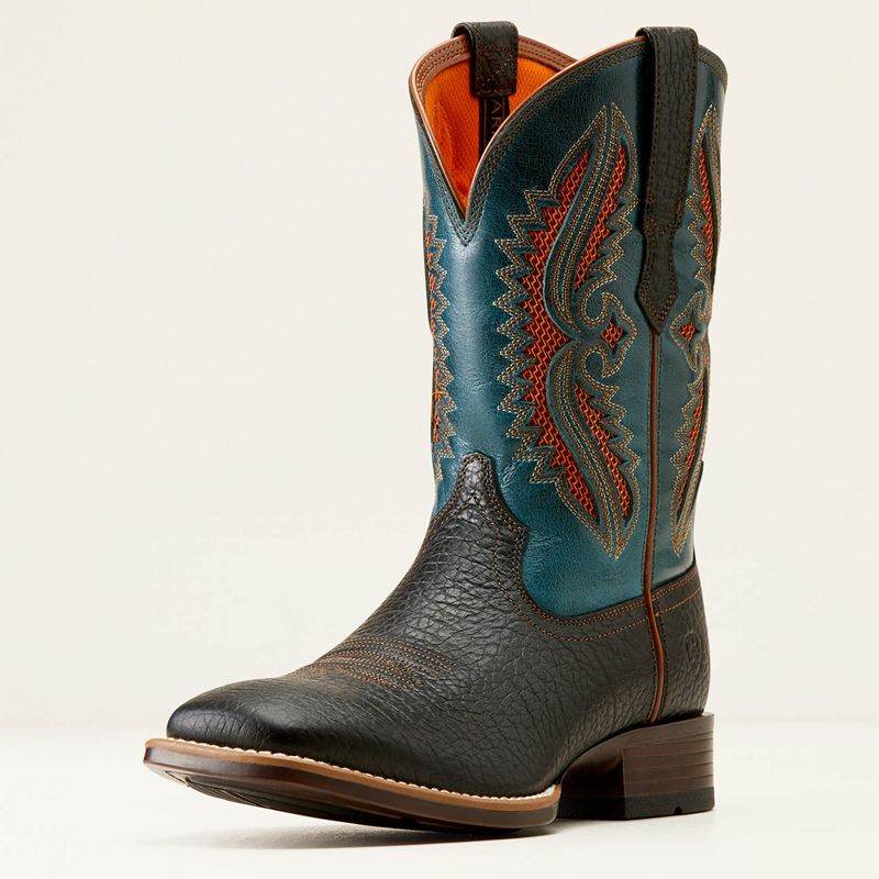 Ariat Rowder Venttek 360° Cowboy Boot Black/Dark Teal Homme | RFR-90200916