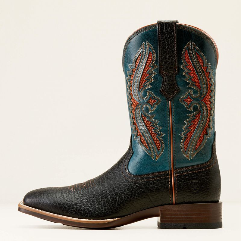 Ariat Rowder Venttek 360° Cowboy Boot Black/Dark Teal Homme | RFR-90200916