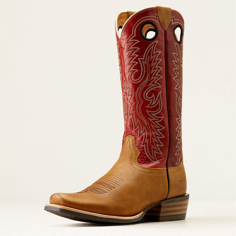 Ariat Ringer Cowboy Boot Polo Tan/Red Cedar Homme | RTL-94839257