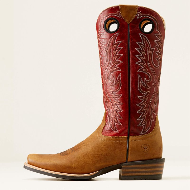 Ariat Ringer Cowboy Boot Polo Tan/Red Cedar Homme | RTL-94839257