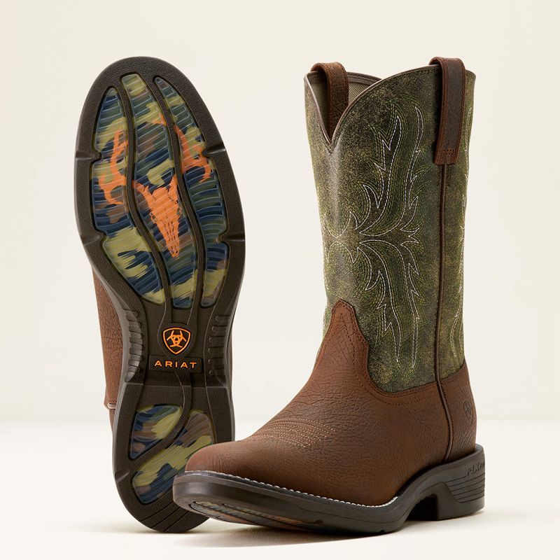 Ariat Ridgeback Round Toe Cowboy Boot Vert Homme | UPR-38948946