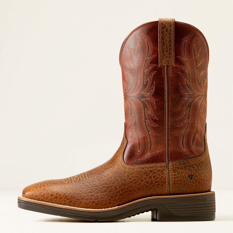 Ariat Ridgeback Cowboy Boot Tan Bull Emboss/Orange Rust Homme | RKY-06617810