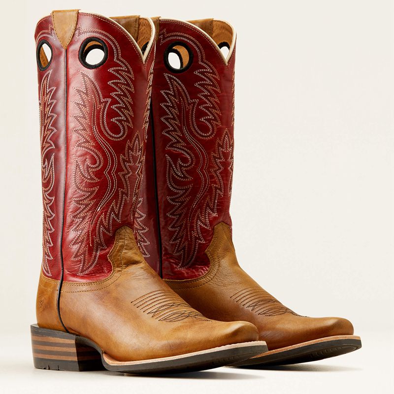 Ariat Ringer Cowboy Boot Polo Tan/Red Cedar Homme | RTL-94839257