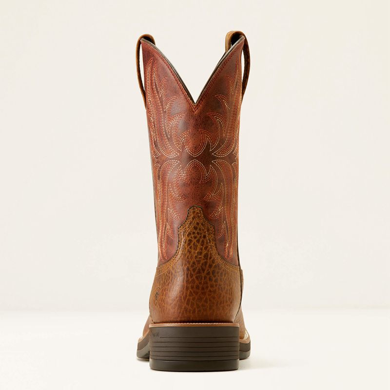 Ariat Ridgeback Cowboy Boot Tan Bull Emboss/Orange Rust Homme | RKY-06617810