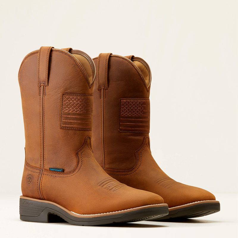 Ariat Ridgeback Country Waterproof Cowboy Boot Marron Homme | EVI-67073668