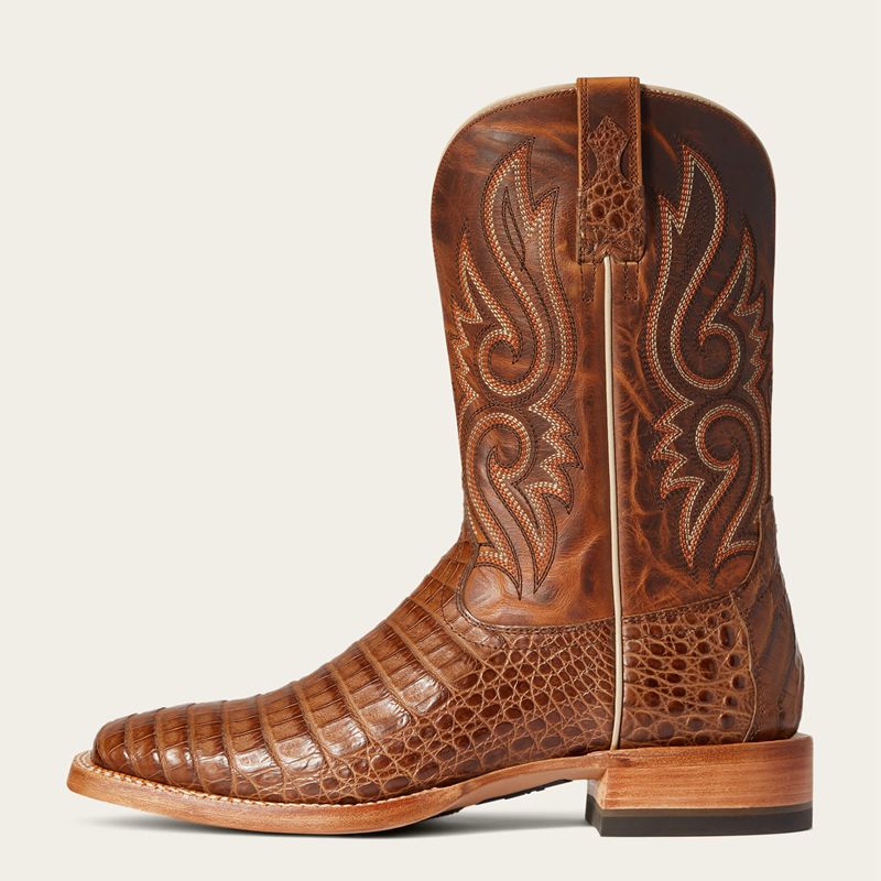 Ariat Relentless Denton Western Boot Natural Caiman Belly Homme | MJM-51212117