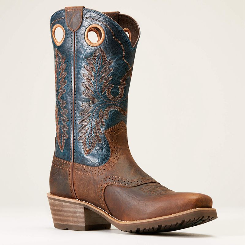 Ariat Hybrid Roughstock Square Toe Cowboy Boot Marron Homme | ERT-22607154