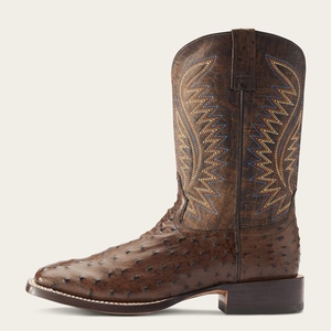 Ariat Gallup Western Boot Mocha Full Quill Ostrich Homme | RHX-60925657