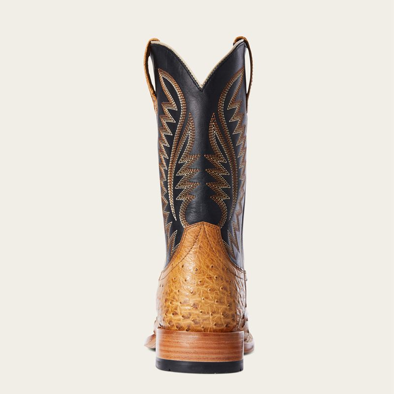 Ariat Gallup Western Boot Tan Full Quill Ostrich Homme | VRA-20690550